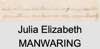 Julia Elizabeth MANWARING