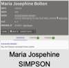 Maria Jospehine SIMPSON